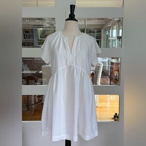 Universal Thread White Short Sleeve Mini Linen Blend Dress with pockets-Size S